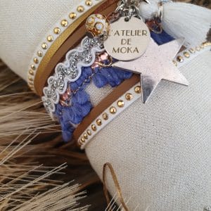Manchettes / Bracelets - Médium- Collection FETE - BRELOQUE A MESSAGE - indian style - by l'atelier de moka