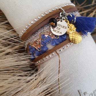 Manchettes / Bracelets - Médium- Collection FETE - BRELOQUE A MESSAGE - indian style - by l'atelier de moka