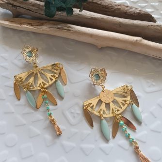 Collection MASKALI - Boucles d'oreilles demi Lune - Bohème CHIC -