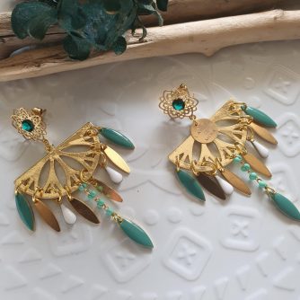 Collection MASKALI - Boucles d'oreilles demi Lune - Bohème CHIC -